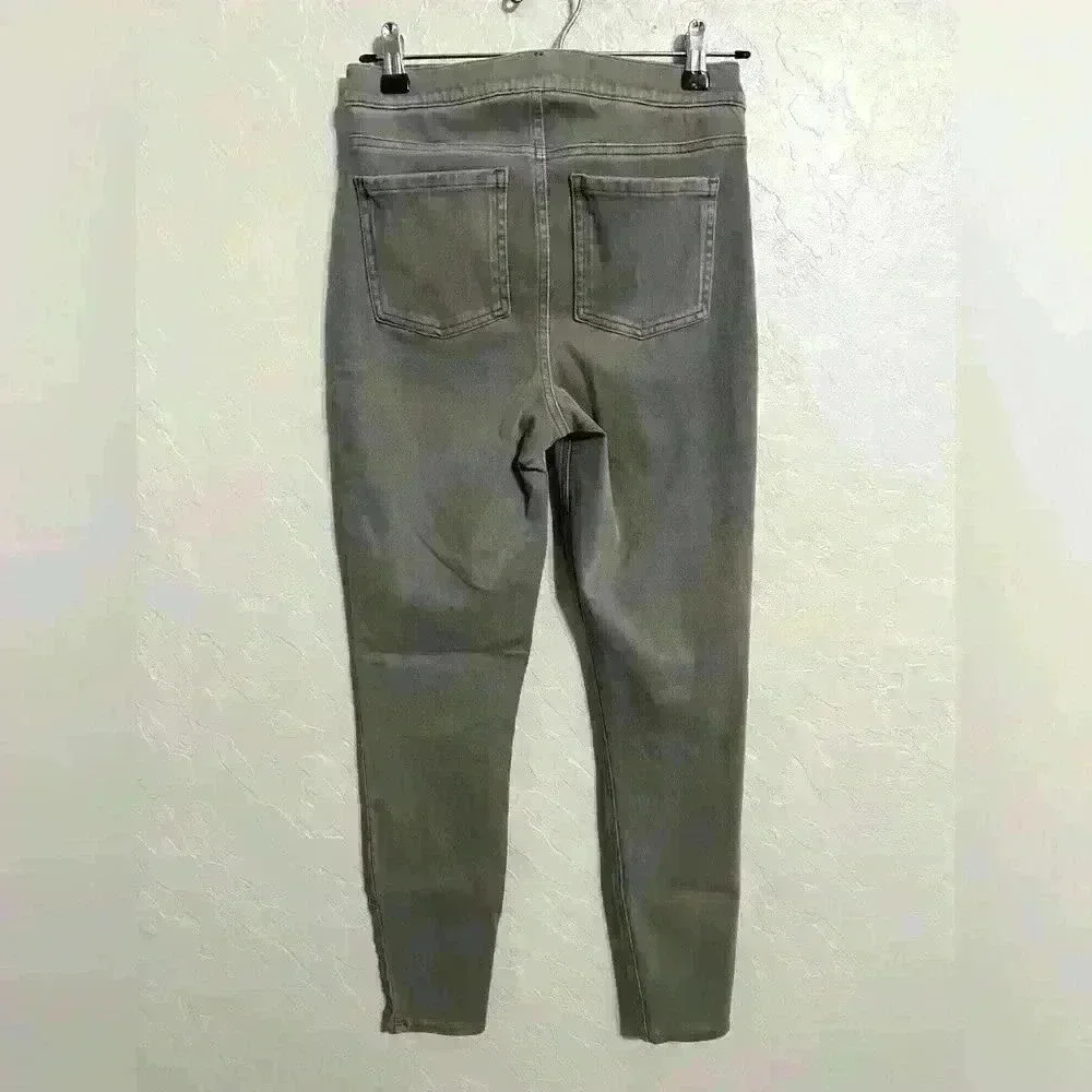 Spanx Gray Denim Pull On Jeans Control Top Shaping Jeggings Size Medium - Picture 3 of 7